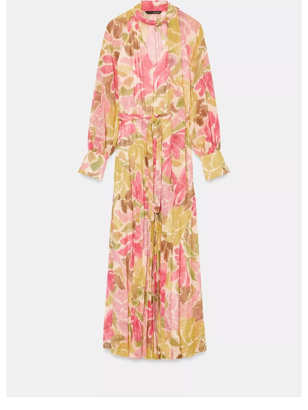 Zara Floral Print Bow Belt Dress